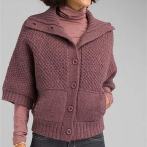 Prana Mauve Textured Knit Cardigan